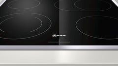 NEFF EDX442, Set bestehend aus E1ECD0AN0, N 30, Einbauherd mit CircoTherm, 60 x 60 cm, Edelstahl und M13R42N2, N 50, herdgesteuertes Elektrokochfeld, 60 cm, Schwarz, mit Rahmen aufliegend