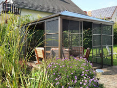 SOJAG Canada Pavillon »Castel«, aus Aluminium, inkl. Sonnensegel u. Insektenschutz, bronze