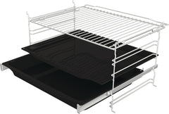 Gorenje 738971 Einbaubackofen-Set OptiBake Black Steam Pyro Set / 77L / Heißluft/Pyrolyse/ExtraSteam/GentleClose/AirFry/Pizzamode 300°C/PerfectGrill/Induktions-Kochfeld mit BridgeZone/schwarz