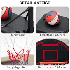 HOMCOM Basketballkorb höhenverstellbar Outdoor mobil mit Rollen