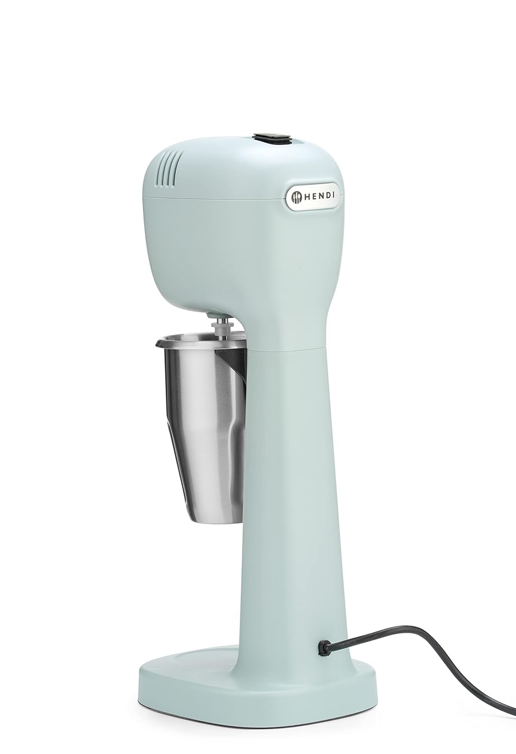 HENDI Milchshake Maker, Inkl. 2 Mixbechers (Edelstahl und Polykarbonat) und 4 austauschbaren Rührwerken, Drink mixer, Frappés, Getränkemixer, 230V/400W, 170x196x(H)490mm, Karamell