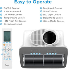 Midea Mobiles Klimagerät Silent Cool 26 Pro WF, 9000 BTU 2,6kW, Kühlen&Ventilieren&Entfeuchten, Raumgröße bis 88m³(33㎡), APP-Steuerung/Alexa/Google Home/IFTTT, Mobile Klimaanlage mit Abluftschlauch
