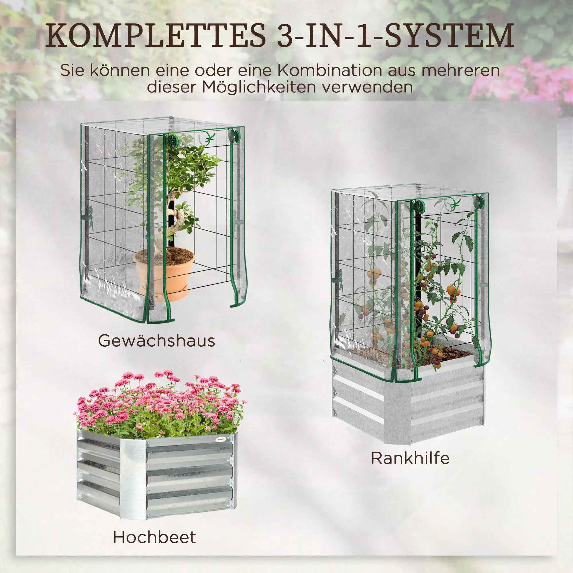 HOMCOM Hochbeet Set Pflanzkasten für Garten & Balkon