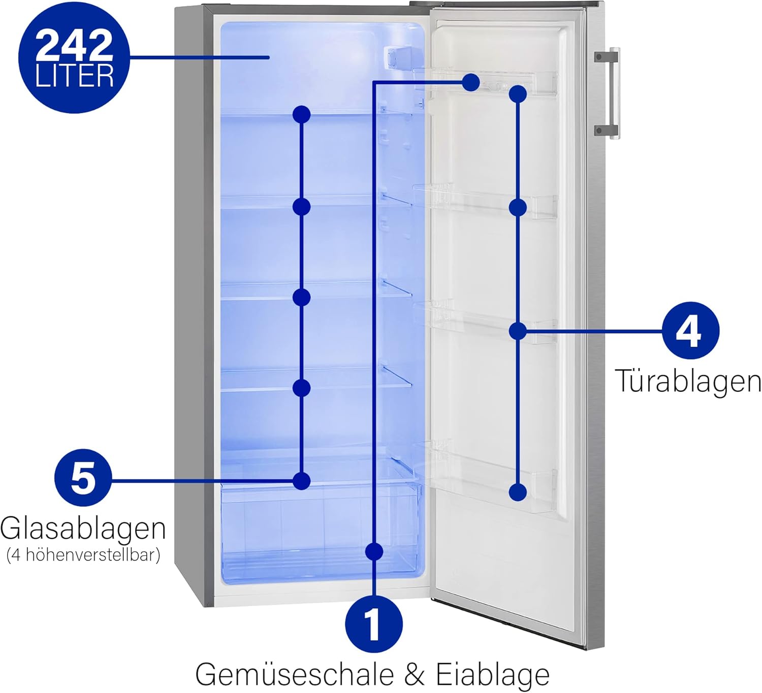Bomann VS 7316 Full Room Fridge, White