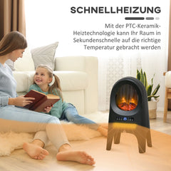 HOMCOM Elektroheizung Heizlüfter LED-Flammeneffekt Fernbedienung
