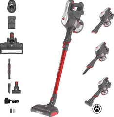 Hoover Akku-Staubsauger Tierhaare H-FREE 100 PETS ohne Beutel + Tierdüse I bis 40 Min. Laufzeit I Staubsauger kabellos mit LED, XL Staubbehlter & Parkfunktion I Akkusauger mit Fugendüse & Staubbürste