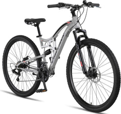 Chillaxx Bike Falcon Premium Mountainbike in 24,26,27.5 und 29 Zoll - Fahrrad für Jungen, Mädchen, Damen und Herren - Scheibenbremse- 21 Gang-Schaltung - Vollfederung