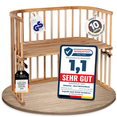 babybay Original Beistellbett aus massivem Buchenholz / kompakt & verwandelbar / Kinderbett Höhe stufenlos verstellbar & umweltfreundlich / mitwachsendes Babybett (weiß lackiert) / inkl. Matratze
