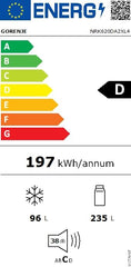 Gorenje N 619EAW4 Kühl-Gefrier-Kombination / LED Display / 186 cm / 300 l / NoFrostPLus / Gemüsefach mit Feuchteregler / FastFreeze / weiß