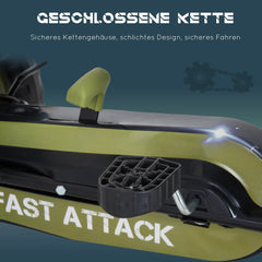 HOMCOM Kinder Gokart Tretauto Armee-Design Handbremse verstellbar