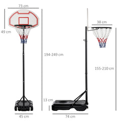 HOMCOM Basketballständer höhenverstellbar rollbar Outdoor Kinder