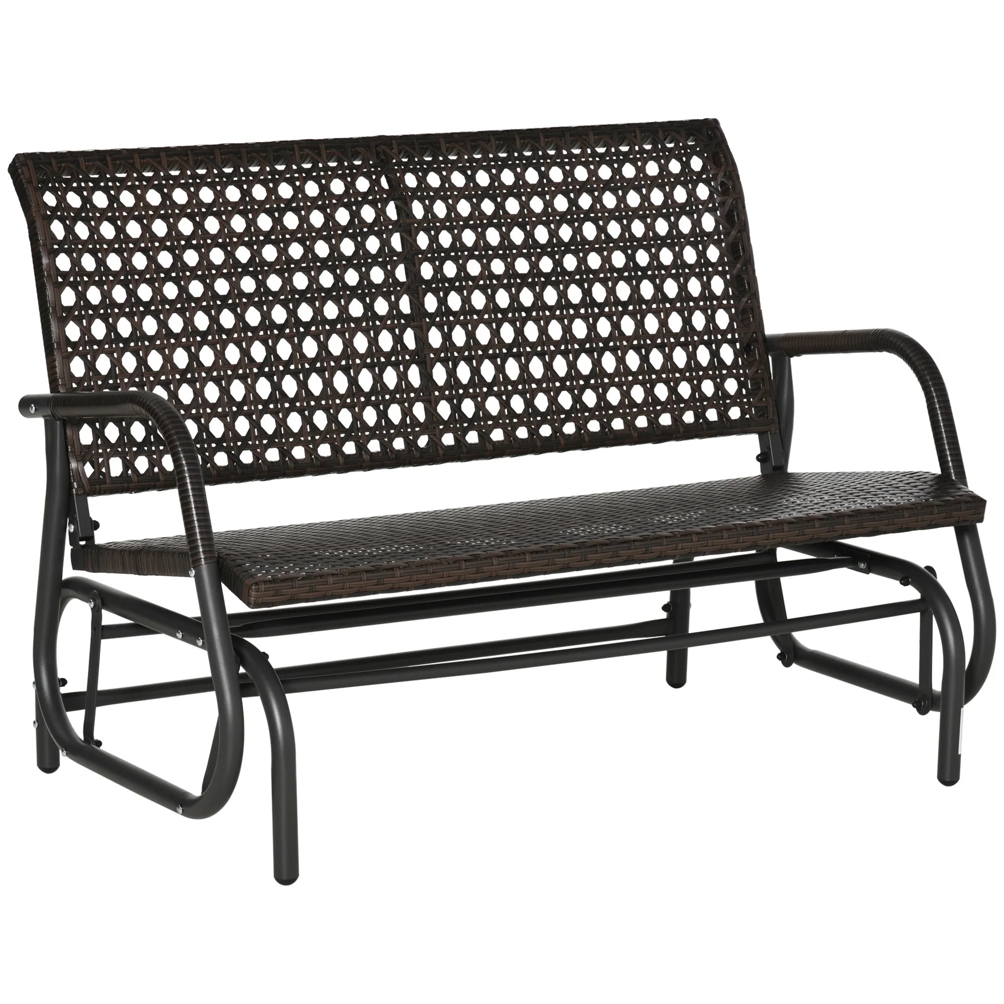 Outsunny Polyrattan Schaukelbank 2-Sitzer Braun