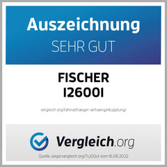 Fischer Kupplungs-Fahrradträger ProlineEvo 2, für 2 Fahrräder bis 60kg Nutzlast, E-Bike geeignet, vormontiert, abschließbar, faltbar