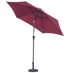 Outsunny Sonnenschirm Kippfunktion Handkurbel Aluminium Rot