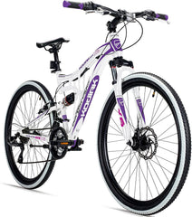 Bergsteiger Kodiak 26 Zoll, 29 Zoll Mountainbike, Scheibenbremse, Shimano 21 Gang-Schaltung, Vollfederung, Fully MTB für Jungen, Mädchen, Damen & Herren