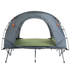Outsunny Campingbett mit Zelt & Luftmatratze für 2 Personen, 200×146×159 cm, Grau
