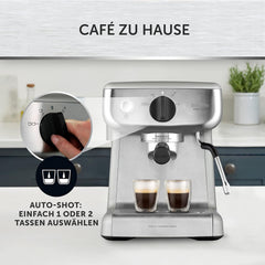 Breville Barista Max Siebträgermaschine | Espressomaschine/Kaffeemaschine mit integriertem Mahlwerk und Milchaufschäumer| 2,8-l-Wasserbehälter | Italienische Pumpe mit 15 Bar | Edelstahl [VCF126X]