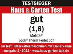 Melitta Look Perfection - Filterkaffeemaschine - mit Thermokanne - Tropfstopp - 10 Tassen - Schwarz (1025-16)