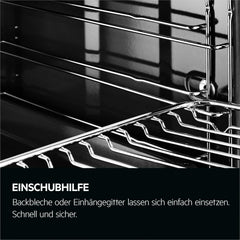 AEG Einbaubackofen – Serie 5 Ringheißluft: Gleichmäßige Garergebnisse auf 3 Ebenen – Pyrolyse Selbstreinigung – 25 Automatikprogramme – LED-Touchdisplay – Schnellaufheizung – Schwarz – BPE53516AB
