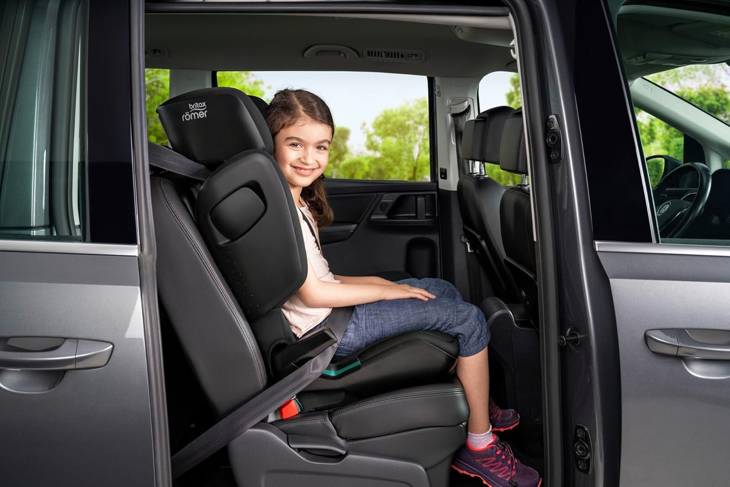 BRITAX RÖMER Kindersitz KIDFIX 2 Z-LINE, für Kinder von 100-150 cm (i-Size) mit und ohne ISOFIX, 3,5-12 Jahre, Midnight Grey