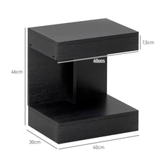 HOMCOM Nachttisch 40x30x46 cm mit Schublade Schwarz