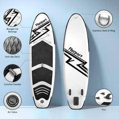 Premium-Stand-Up-Paddle-Board, Yoga-Board mit strapazierfähigem SUP-Zubehör und Tragetasche | Breiter Stand, Surf-Kontrolle, rutschfestes Deck, Leine, Paddel und Pumpe für Jugendliche und Erwachsene
