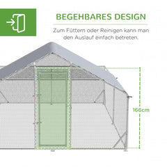 PawHut Zwerghühnerstall Freilaufgehege mit schattigem Dach begehbar