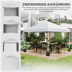 Outsunny Faltpavillon höhenverstellbar UV30+ mit Seitenwänden