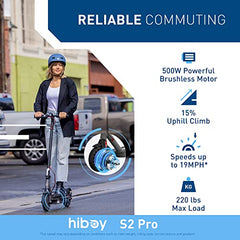 Hiboy S2 Pro Klappbarer Elektroroller, 500W Motor, 10" Vollgummireifen