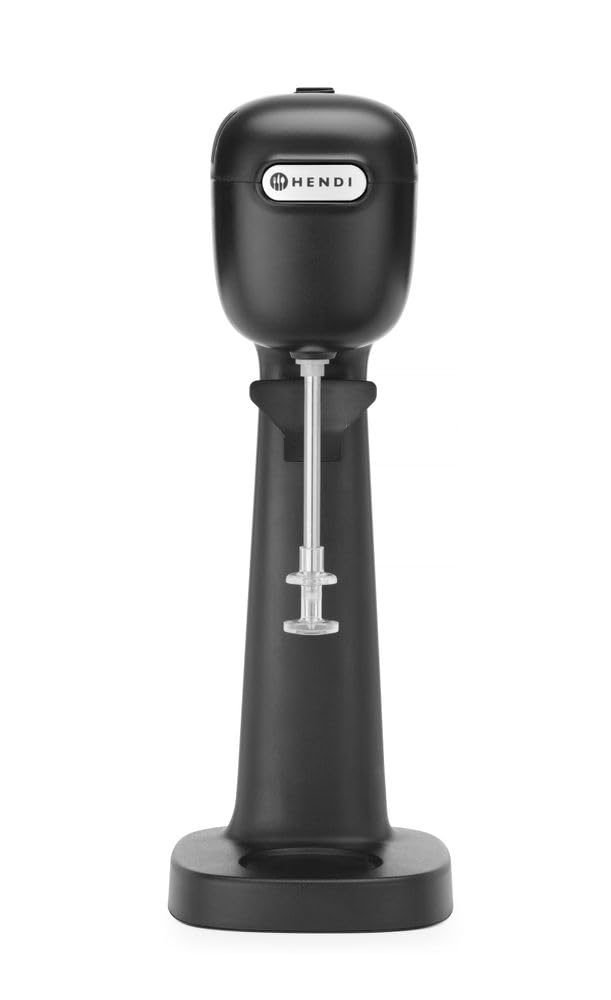 HENDI Milchshake Maker, Inkl. 2 Mixbechers (Edelstahl und Polykarbonat) und 4 austauschbaren Rührwerken, Drink mixer, Frappés, Getränkemixer, 230V/400W, 170x196x(H)490mm, Karamell