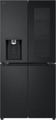 LG GMG861EPAE InstaView SLIM Multi-Door, Klasse E, 508 L, Kühlschrank mit Gefrierfach, Eis-, Crushed Ice- Wasserspender mit UVnano, Total NoFrost, Smart Inverter Kompressor, Wi-Fi, Farbe Matte Black
