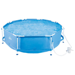 CRIVIT Metal-Frame-Pool, Ø 300 x H 76 cm, inkl. Filterpumpe - B-Ware neuwertig