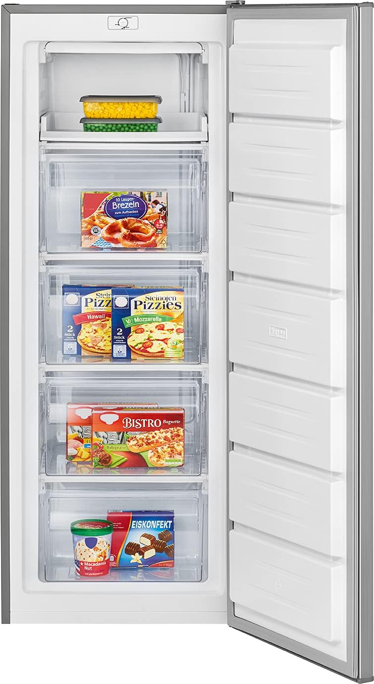 Bomann Gefrierschrank | Tiefkühlschrank | Freezer | Nutzinhalt 168 Liter | wechselbarer Türanschlag | 4 Sterne Gefrierraum | GS 7340 inox