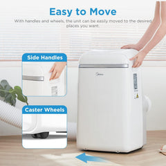 Midea Mobiles Klimagerät MPD-12CRN7, 12000 BTU 3,5kW, Kühlen&Ventilieren&Entfeuchten, Raumgröße bis 117m³(43㎡), Mobile Klimaanlage mit Abluftschlauch