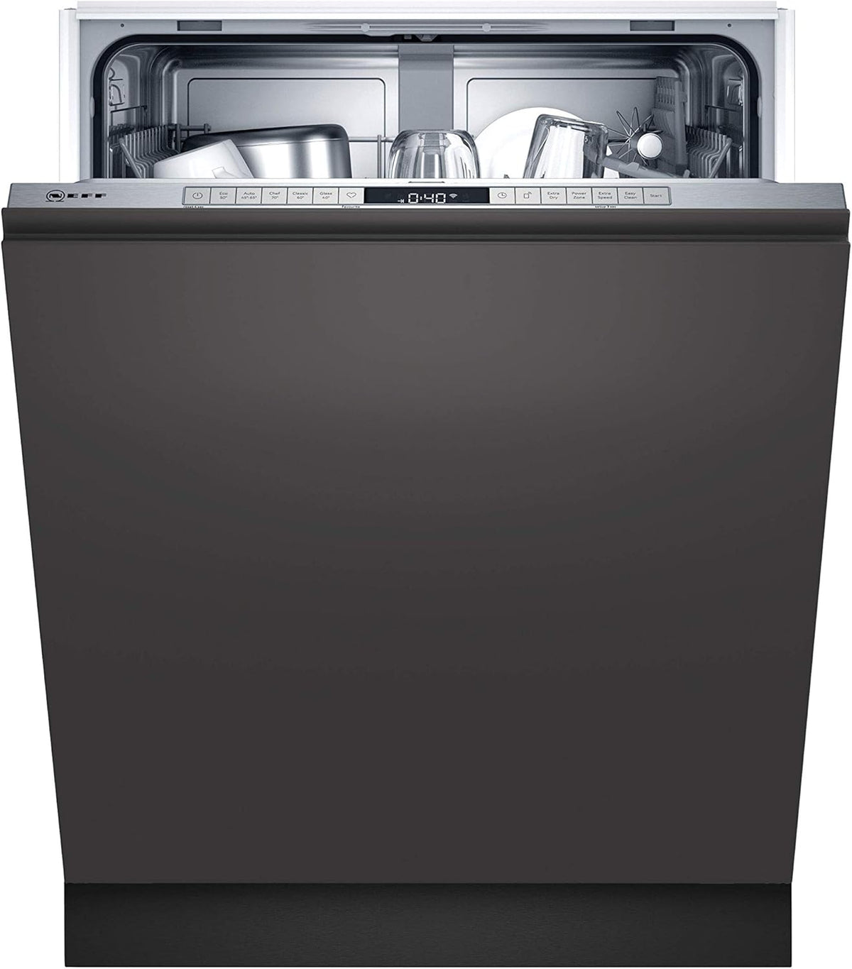 NEFF S155HTX15E N 50 Vollintegrierter Geschirrspüler, 12 Maßgedecke, Edelstahl, 81,5 cm Höhe