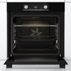Gorenje 738971 Einbaubackofen-Set OptiBake Black Steam Pyro Set / 77L / Heißluft/Pyrolyse/ExtraSteam/GentleClose/AirFry/Pizzamode 300°C/PerfectGrill/Induktions-Kochfeld mit BridgeZone/schwarz