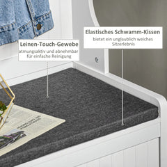 HOMCOM Garderobenständer Schuhbank All-in-1 Design Weiß