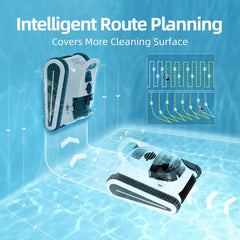 Crab Kabelloser Roboter-Poolsauger, Wandklettern, automatischer Poolreiniger, geeignet für Wände und Böden von 150 m² großen Pools