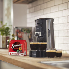 Philips Senseo Select CSA240/20 Kaffeepadmaschine (Kaffeestrkewahl Plus, Memo-Funktion, aus recyceltem Plastik), Schwarz Eco