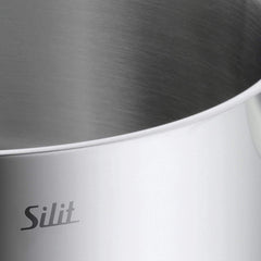 Silit Toskana Topfset induktionsgeeignet 10-teilig, Kochtopf Set mit Glasdeckel, Induktionskochtöpfe, Milchtopf, Dämpfer, Pfanne, Edelstahl teilmattiert, Induktions Töpfe Set unbeschichtet