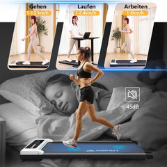 Laufband für Zuhause-AIRHOT, 2,5 PS Walking Pad, Untertisch-Laufband mit Fernbedienung und LED-Anzeige, maximale Geschwindigkeit von 6 km/h BZW. 12 km/h. Kompaktes Laufband für zuhause oder das Büro