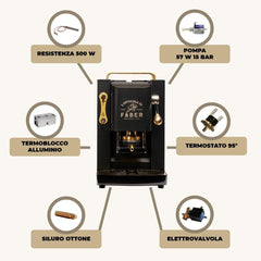 Faber PRO Total Deluxe Kaffeemaschine aus Messing, 44 mm Ese Papier, 1.3 liters, (Weiß)