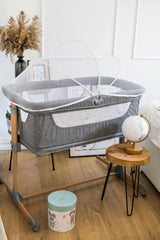 Momi SMART Bed 4-in-1 Kinderbeistellbetten bis 15 kg, Beistellbett für Babys mit Matratze, Höhenverstellbar