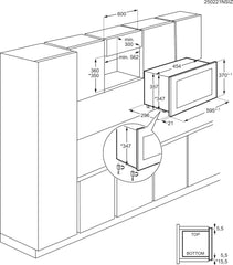 AEG Einbau-Mikrowelle Serie 6000 mit Steam Set - 60 cm - 17 L Garraum - Touch-Bedienung - Display mit Uhr - Auftau-Funktion - Drehteller Ø 272 mm - Schwarz - TB6SM171DB