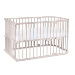 babybay Original Beistellbett aus massivem Buchenholz / kompakt & verwandelbar / Kinderbett Höhe stufenlos verstellbar & umweltfreundlich / mitwachsendes Babybett (weiß lackiert) / inkl. Matratze