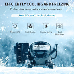 Alpicool CF55 55 Liter Kühlbox 12V tragbarer Mini-Kühlschrank elektrische Gefrierbox klein Gefrierschrank für Auto Camping, LKW, Boot und Steckdose mit USB-Anschluss, -20℃ bis 20℃
