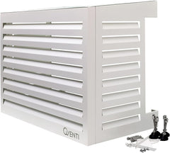 Qventi Abdeckung für Klimaanlage - Anthrazit/Grau - Aluminium - Schutzgitter - Verkleidung - Einfache Montage - Größe S - Außenmaße (LxBxH): 100 x 50 x 75 cm