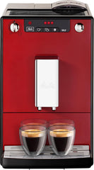 Melitta Solo - Kaffeevollautomat mit höhenverstellbarem Auslauf, kleine Kaffeemaschine mit abnehmbarem Wassertank, für z. B. Espresso oder Café Crème, silber