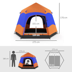 Outsunny Campingzelt Quick-Up 4-6 Personen doppelwandig Outdoor