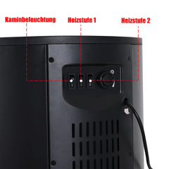 HOMCOM Elektrokamin mit Flammeneffekt und 2 Heizstufen